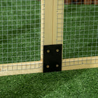 Pawhut 42" H Large Chicken Run with 2 Doors and 3 Perches - Natural-Three standing poles included 