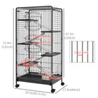 PawHut 52" H 6-Tier Small Pet Cage-With multiple doors for easy access to the inside of the small animal enclosure 