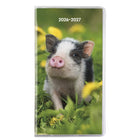 Blueline Monthly Pocket Planner - 6 1/2" H x 3 1/2" W - Animals - Bilingual-One month on two pages