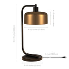 Hudson&Canal Cadmus 20.5" Tall Table Lamp with Metal Shade - Blackened Bronze/Brass/Brass-Product Dimensions: 12" L x 8" W x 20" H