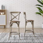 Modway Gear Counter Stool - Grey-Non-Marking Foot Caps