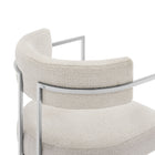 Modway Huron Curved Back Fabric and Metal Dining Accent Chair - Silver/Cream-10