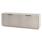 Hudson&Canal Mansfield TV Stand for TV's up to 78" - Alder White-The top has a weight capacity of 75lbs, lower shelves can hold 25lbs each