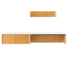 Modway Kinetic 49" Wall-Mount Office Desk With Cabinet and Shelf - White Natural-Wall-Mount Office Desk, Cabinet, and Shelf