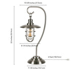 Hudson&Canal Bay 22" Tall Nautical Table Lamp with Glass/Metal Shade - Brushed Nickel/Clear-Includes a 6 ft. cord with rocker switch