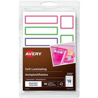 Avery Self-Laminating Labels, Assorted Sizes, Neon Colours, 30 Pack (2363)-All your kids' belongings will come back home safe and sound with extra durable kids labels. These unique, colourful, self-laminating labels are extra durable and will stand up to kids.