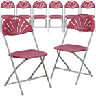 Flash Furniture HERCULES Series Plastic Fan Back Folding Chair - Burgundy-650 lb. Weight Capacity