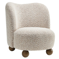 Modway Monroe Boucle Fabric Accent Chair - Coral Walnut-Boucle Fabric Upholstery