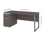 Bestar Aquarius Computer Desk - Bark Grey & White-1 utility drawer (12. 1"W x 2. 2"H x 15"D)