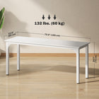 HOMCOM 70.9" Large Computer Desk - White-Triangular connection design provides reliable support for long-term use