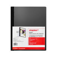 Staples Poly Report Covers - Black - 5 Pack-Transparent-front cover allows you to view title page