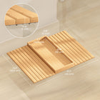 HOMCOM Foldable Bamboo Sofa Armrest Tray for Drinks - Natural Wood-Made from 100% natural bamboo, adding a stylish touch to decor