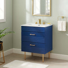 Modway Daybreak 24" Bathroom Vanity - Blue/White-Rubberwood, MDF, Particleboard Construction