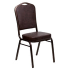 Flash Furniture HERCULES Series Crown Back Stacking Banquet Chair in Brown Vinyl - Copper Vein Frame-500 lb. Weight Capacity