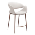 Zuo Limay Counter Stool - Beige/Walnut-Armrest support