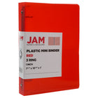JAM Paper Mini Plastic 1" 3-Ring Binder - Red - 24 Pack -English only packaging