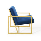 Modway Inspire Channel Tufted Performance Velvet Armchair - Navy-Vertical Channel Tufting