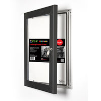 SECO Lockable Indoor/Outdoor Poster Frame Case - Black - 30" x 40"-A lockable indoor or outdoor waterproof case to display posters, pictures, and notices - can be used indoors and outdoors