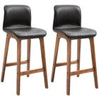 HOMCOM Counter Height Bar Stools with PU Leather - Dark Brown - 2 Pack-Set of 2 stylish and executive-style tall bar stools
