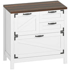 HOMCOM 4 Drawer File Cabinet with Quiet Slides - White-Four drawers with varied sizes keep files and office supplies neatly organized
