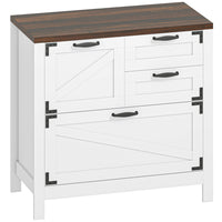 HOMCOM 4 Drawer File Cabinet with Quiet Slides - White-Four drawers with varied sizes keep files and office supplies neatly organized