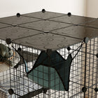 PawHut Indoor 4 Tier Cat Cage with Hammock and Doors - Black-Five doors facilitate easy interaction, feeding, and cleaning 