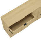 Manhattan Comfort Clive 72" Mid-Century Modern 6-Drawer Double Dresser - Natural Oak-Sculpted drawer fronts feature vertical undulations that create a rhythmic, dimensional surface
