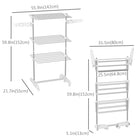 HOMCOM 3 Tier Collapsible Laundry Hanger for Indoor - White-Stainless steel frame provides excellent support 