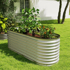 Outsunny 2-Piece Galvanized Raised Garden Bed-Smooth top edges with rubber strips improve safety during assembly
