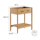 Modway Zaire 30" Bathroom Vanity Cabinet - Natural-Compact Drawer