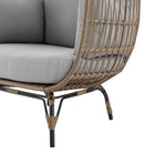 Manhattan Comfort Spezia 33.46" Modern Patio Freestanding Egg Chair - Tan/Grey-Home Assembly Required. All Hardware Included