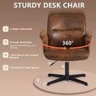 Homy Casa Relax Adjustable Height Office Chair - Suede Brown-The breathable boucle fabric keeps you cool and comfortable throughout the day
