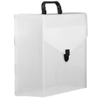 JAM Paper Plastic Portfolio File Carry Case with Handles - 10 x 12 x 4 - Clear with Black Buckle-Size: 10" x 12" x 4"