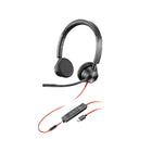 HP Poly Blackwire 3325 Stereo USB-C Wired Headset - Black-Makes collaboration easy with Poly signature audio quality and reliability.