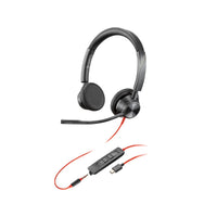 HP Poly Blackwire 3325 Stereo USB-C Wired Headset - Black-Makes collaboration easy with Poly signature audio quality and reliability.