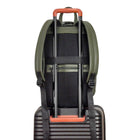 Champs Onyx Leather Classic Backpack - Khaki-Trolley strap for carry-on luggage