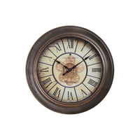 Monarch Specialties Clocks 15" Round Wall Clock - Antique Brown -An elegant, transitional style, 15" round wall clock in a vintage design, with a durable antique brown plastic frame and a quality glass surface