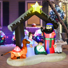 HOMCOM 6' Lit Inflatable Nativity Bible Arch Christmas Decoration-Automatically inflates after power-on for easy setup 