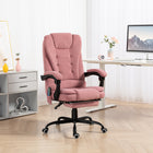 Vinsetto 7-Point Vibration Massage Office Chair with Footrest and Swivel Wheels - Pink-Take a break and stretch out with a 155° recline angle