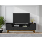 Manhattan Comfort Marcus 70.86" Mid-Century Modern TV Stand - Matte Black-Recommended for a 70" TV