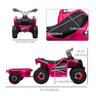 Aosom Kids 6V Battery Powered Ride-on ATV with Back Trailer - Pink-Safe speed at 1.6 mph(2.5 km/h). Enjoy 50 min riding after fully charged 