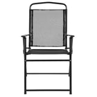 Flash Furniture Nantucket 6-Piece Patio Garden Set with Table, Umbrella & 4 Folding Chairs - Black-Dark Grey Umbrella with Black Trim