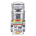 Melissa & Doug Let's Play House! Stainless Steel Pots & Pans Play Set -Includes colander, pot with lid, 2 pans, 2 wooden utensils, and rack