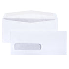 SupremeX Security Commercial Envelopes with Window - Tinted Grey Lining - #10 - 24 lb. - 4-1/8" x 9-1/2" - White - Box of 500-24lb