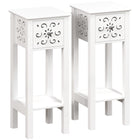 HOMCOM Nightstand - White - Set of 2-Side tables with drawers and shelves keep essentials organized