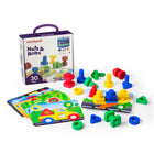 Miniland Nuts & Bolts School Activity Set - 24-Piece Set-Interlocking set that enhances creative thought and problem solving skills while honing motor skills