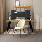 Homy Casa 63"W Live Edge Office Desk - Walnut-Smooth, easy-to-clean surface ensures effortless maintenance