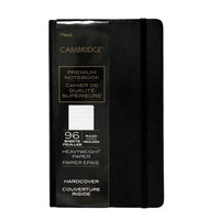 Cambridge Premium Hard Cover Notebook - Small - 8-1/4" H x 5" W-Durable hard cover with elastic bungee closure 