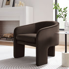 Modway Greer Performance Velvet Upholstered Accent Armchair - Chocolate Brown-3-Leg Design