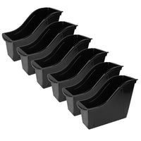 Storex Small Book Bin - Black - 6 Pack-The bin will fit taller books and letter sized file folder too.
